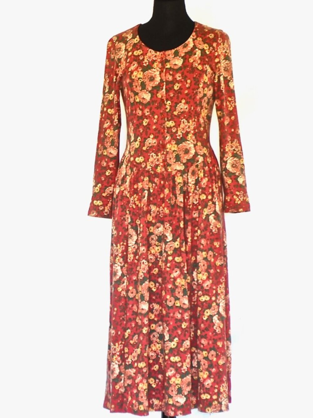 Laura Ashley Vintage Cotton Printed Drop Waist Dress - Great Britain